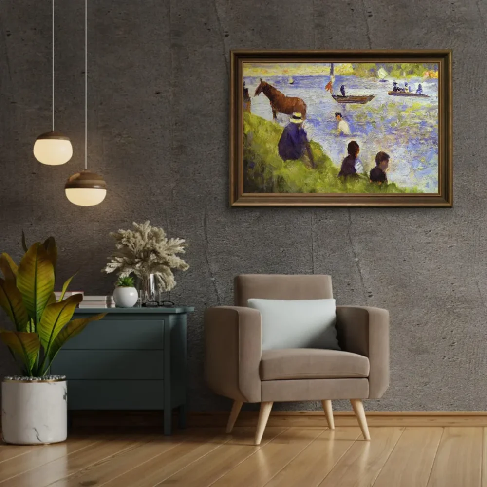 Pintar por números Caballo y barca, estudio para Bañistas en Asnières – foto 2
