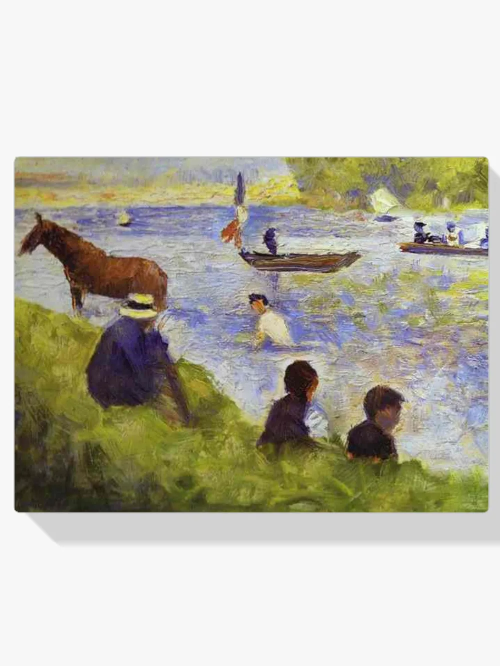 Pintar por números Caballo y barca, estudio para Bañistas en Asnières