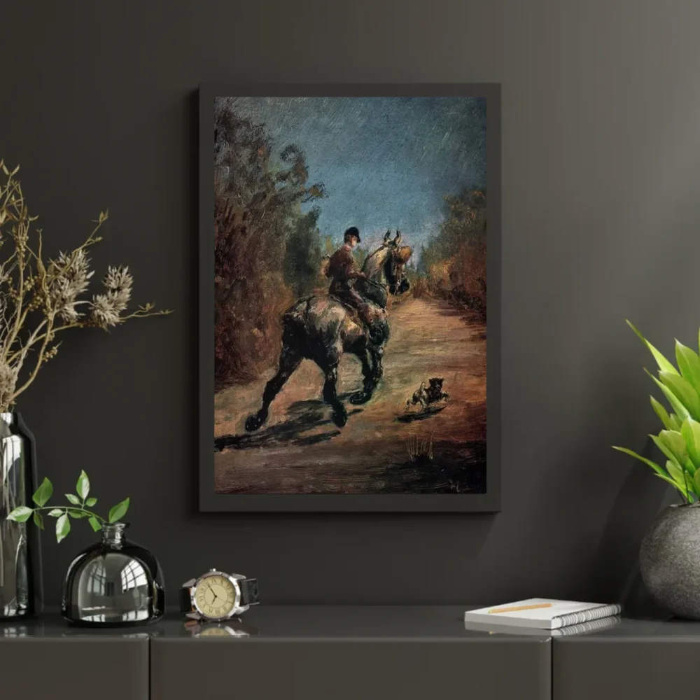 Pintar por números Caballo y jinete con un perrito – foto 3