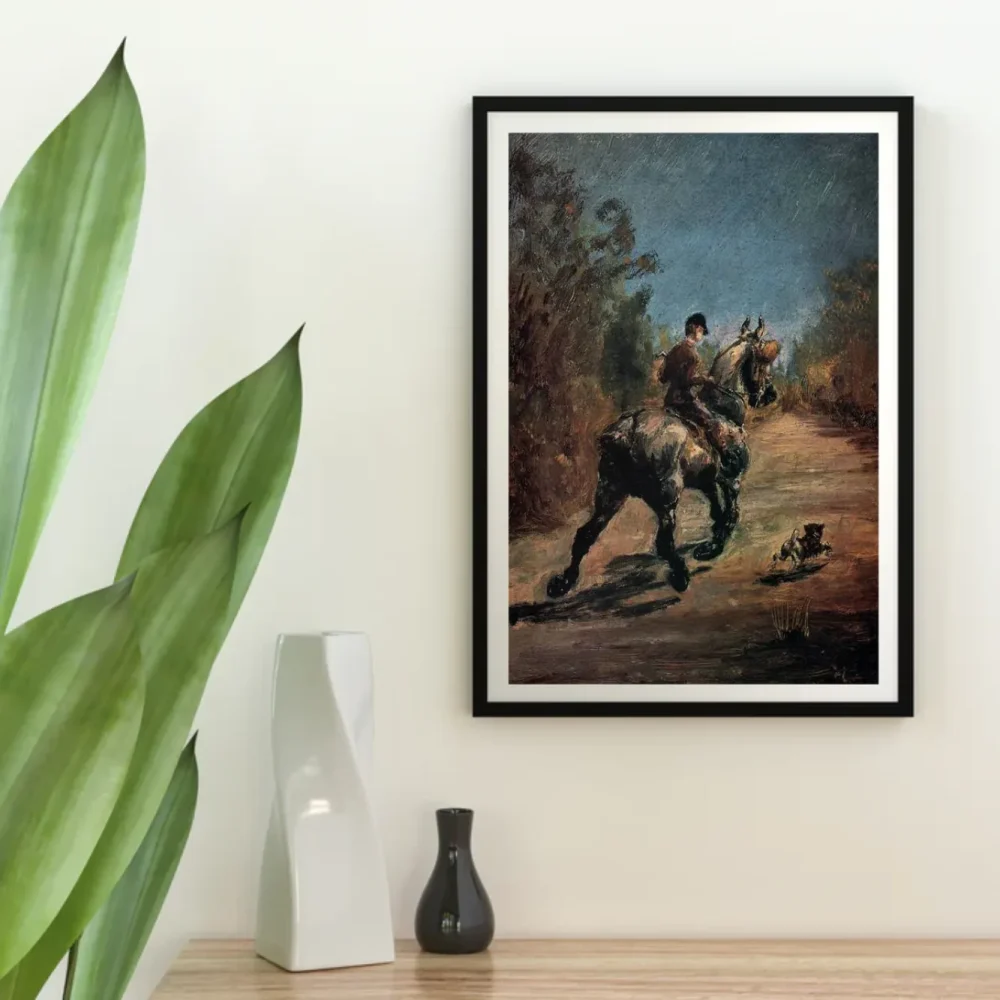 Pintar por números Caballo y jinete con un perrito – foto 4