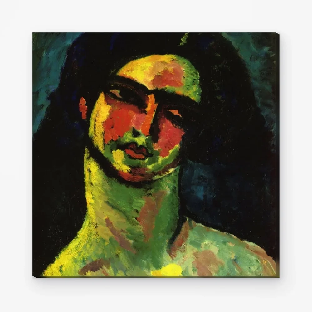 Pintar por Números - Cabeza de italiana con pelo negro, de frente