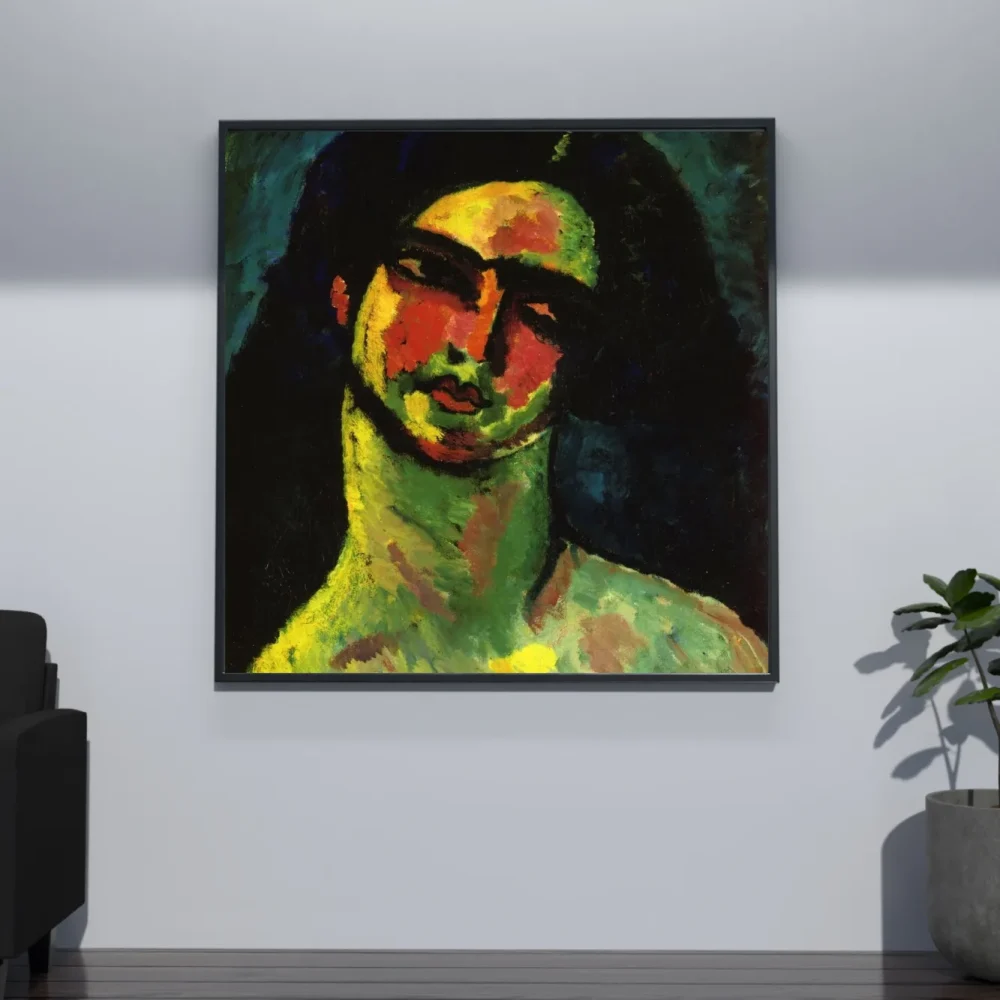 Pintar por números Cabeza de italiana con pelo negro, de frente – foto 4