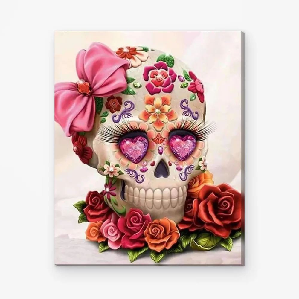 Pintar por Números - Calavera de flores