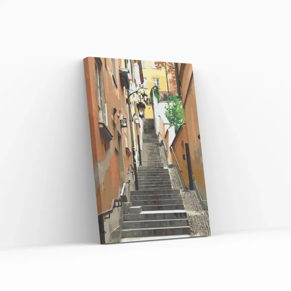 Pintar por números Callejón del casco antiguo de Varsovia