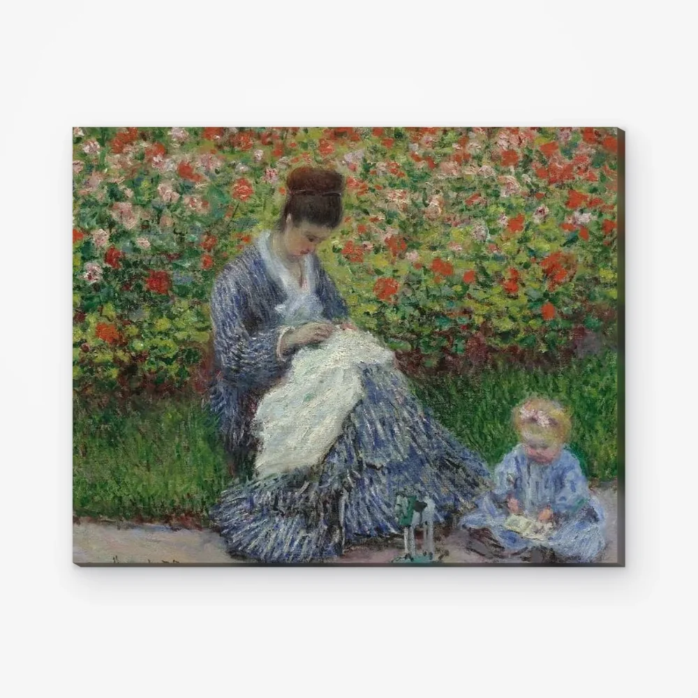 Pintar por Números - Camille Monet y un niño en el jardín de Argenteuil