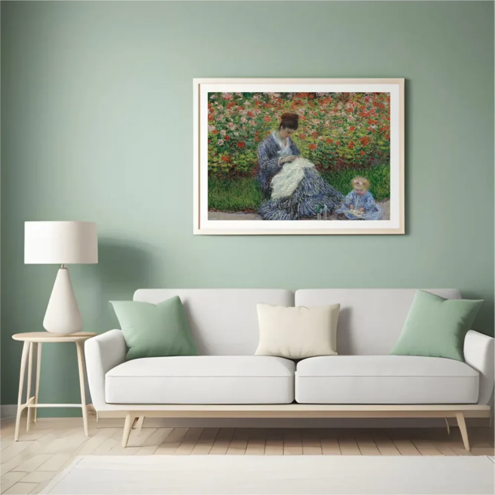 Pintar por números Camille Monet y un niño en el jardín de Argenteuil – foto 4