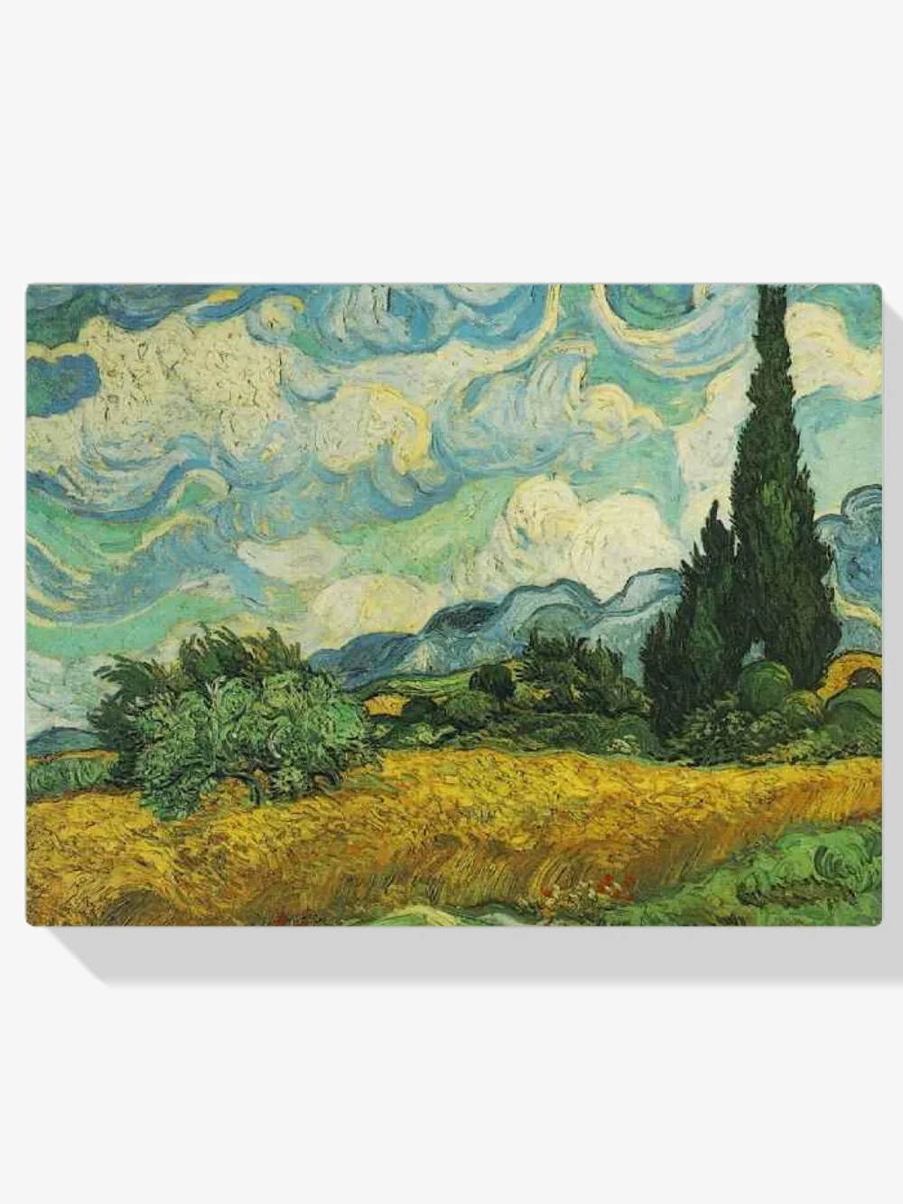 Pintar por números Campo de trigo con cipreses en la Haute Galline