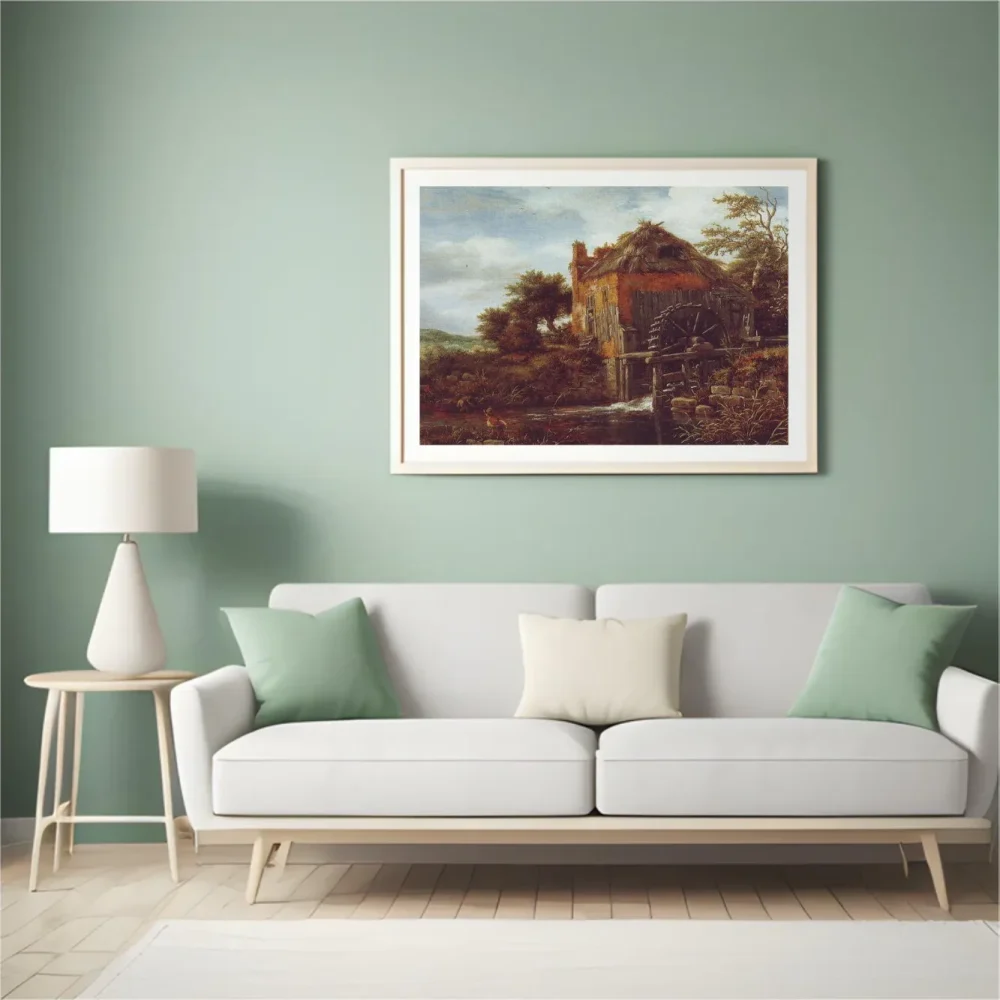 Pintar por números Casa con tejado de paja y molino de agua – foto 4