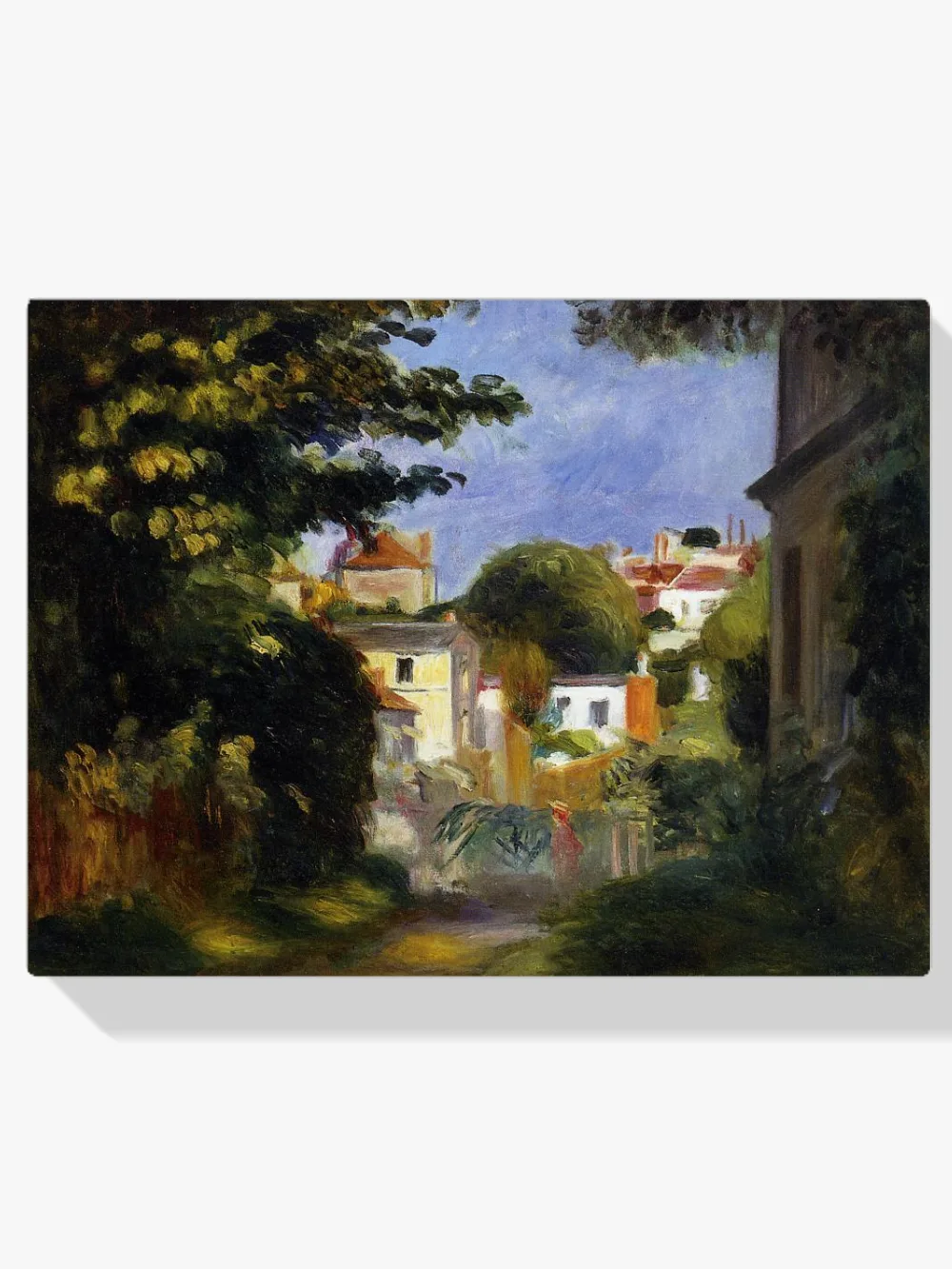 Pintar por números Casa y figura entre los árboles