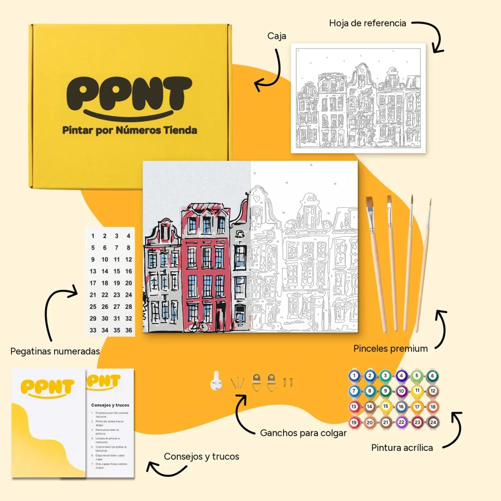 Pintar por Números - Casas de Ámsterdam