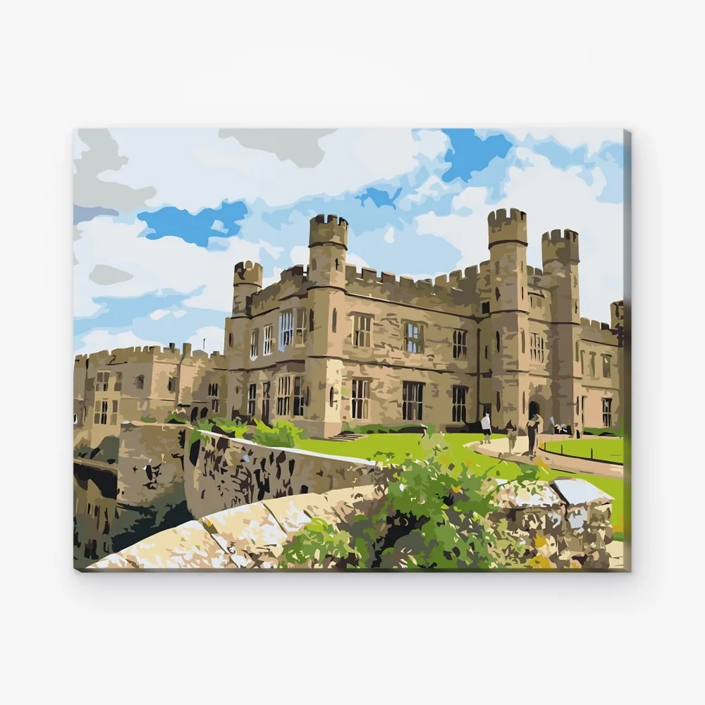 Pintar por Números - Castillo de Leeds, Inglaterra - Castillo con foso