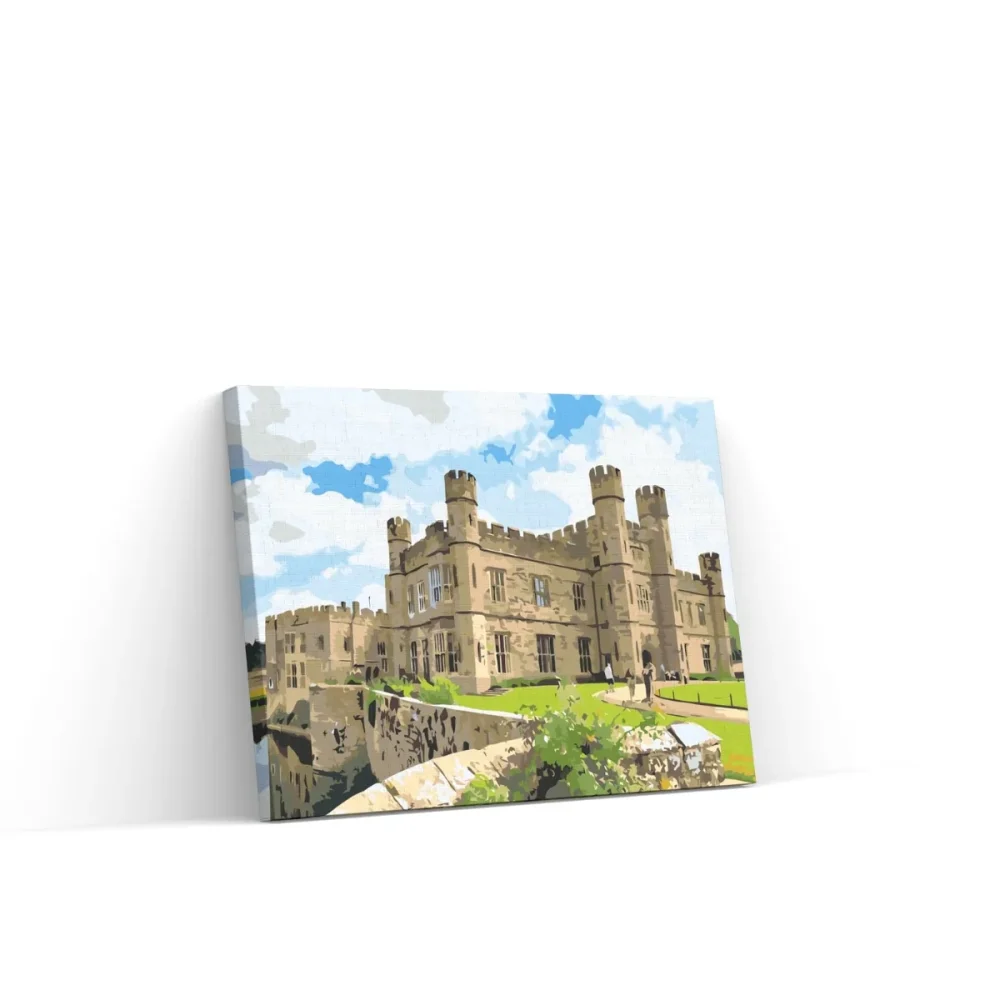 Pintar por números Castillo de Leeds, Inglaterra - Castillo con foso