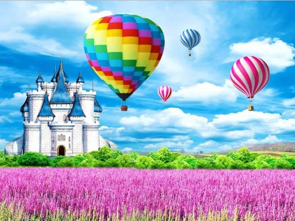 Pintar por números Castillo y globo aerostático – foto 3