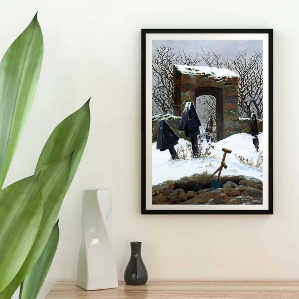 Pintar por números Cementerio bajo la nieve – foto 4
