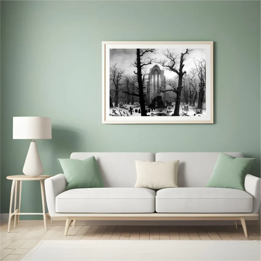 Pintar por números Cementerio del claustro en la nieve – foto 4
