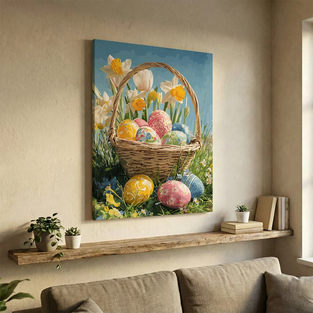 Pintar por números Cesta llena de felicidad de Pascua – foto 3