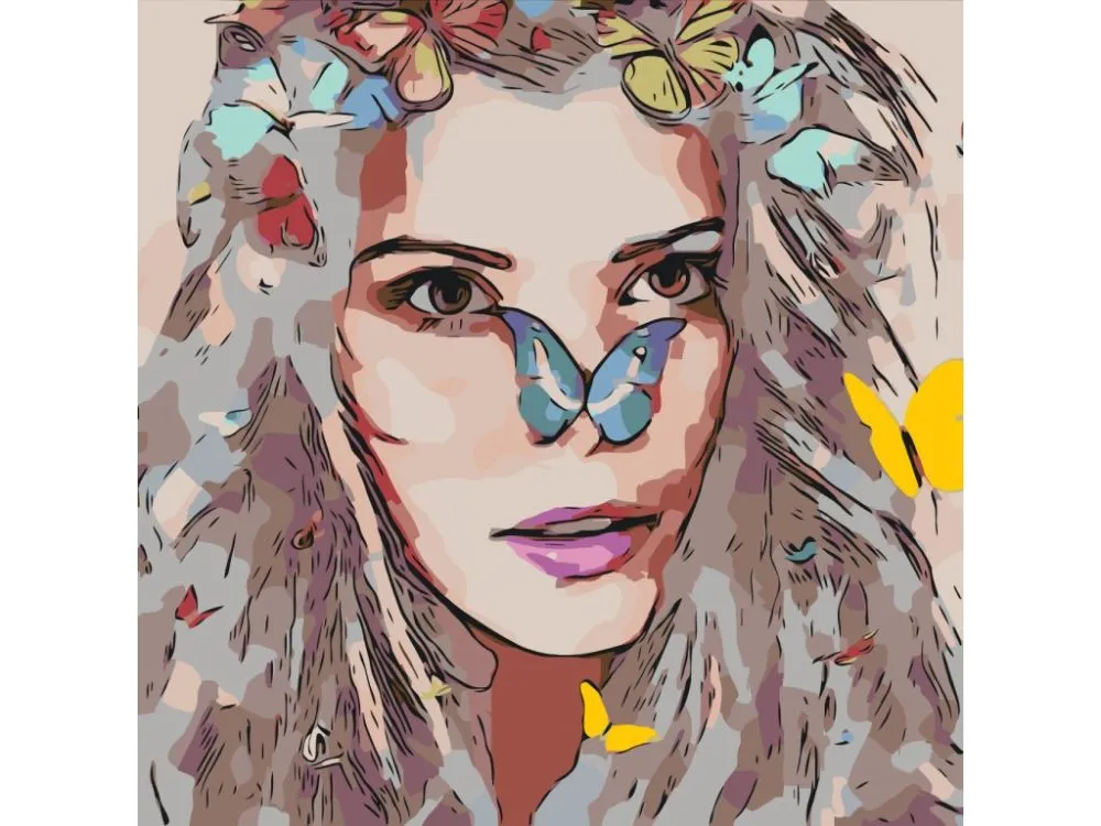 Pintar por números Chica con mariposas – foto 2