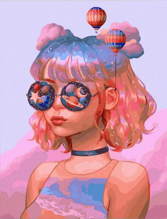 Pintar por números Chica cósmica – foto 2