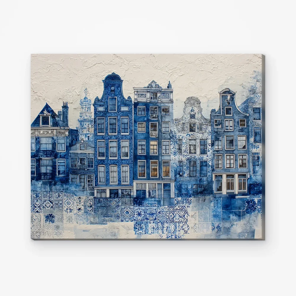 Pintar por Números - Collage de Delft en azul de Delft