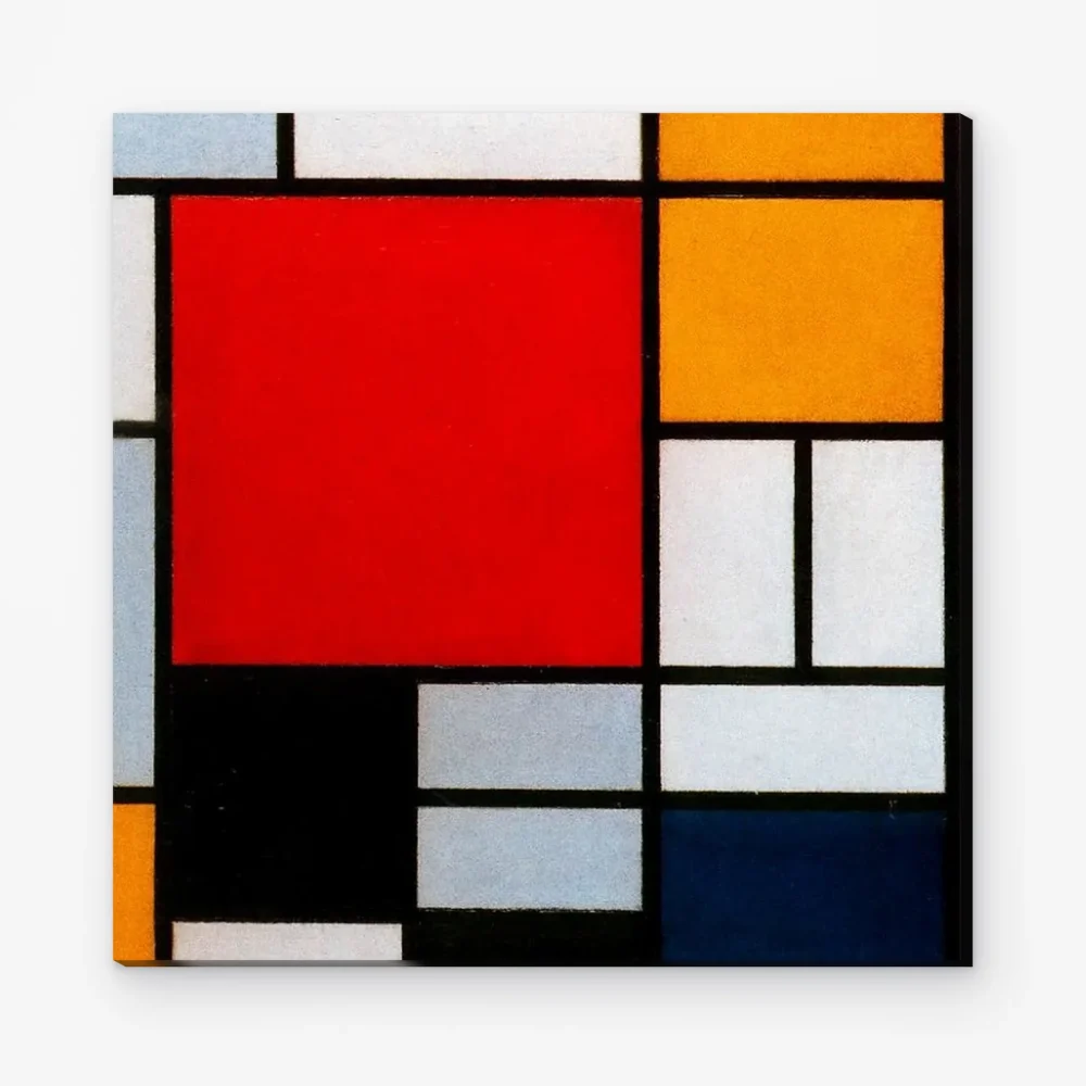 Pintar por Números - Composición con gran plano rojo, amarillo, negro, gris y azul