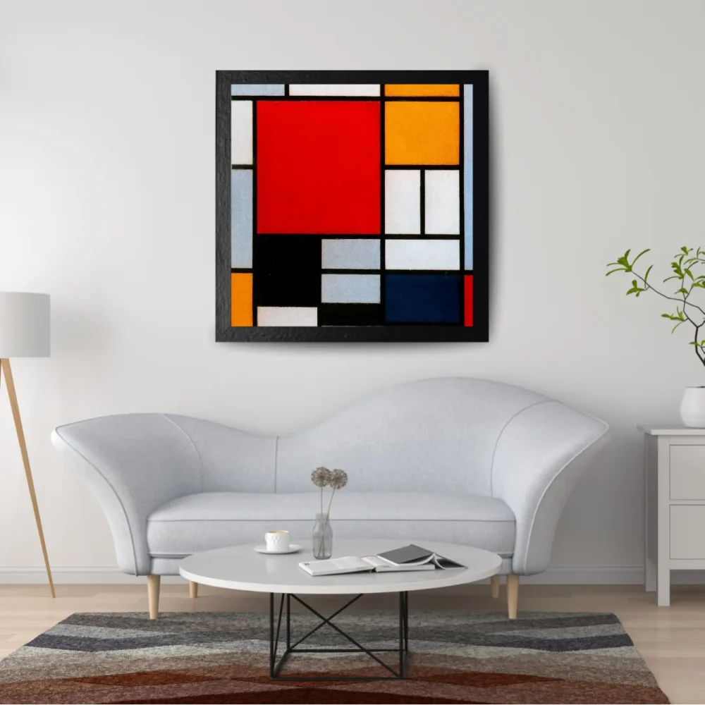 Pintar por números Composición con gran plano rojo, amarillo, negro, gris y azul – foto 2