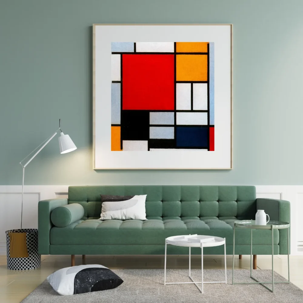 Pintar por números Composición con gran plano rojo, amarillo, negro, gris y azul – foto 3