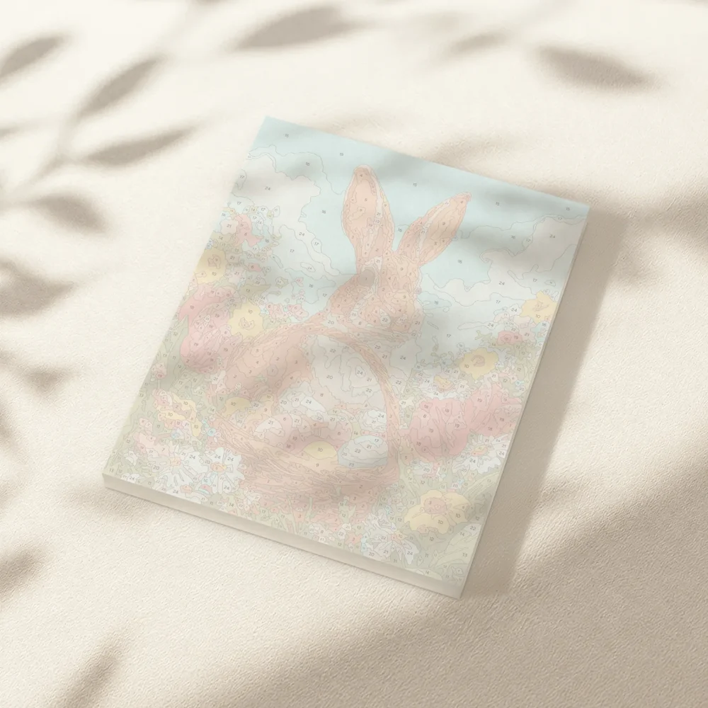 Pintar por Números - Conejo de Pascua entre flores