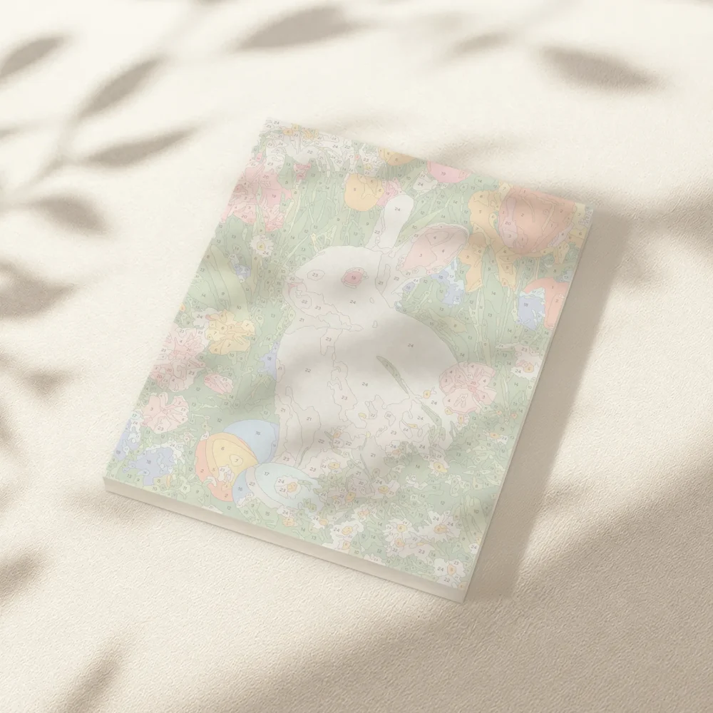 Pintar por Números - Conejo de Pascua entre tulipanes