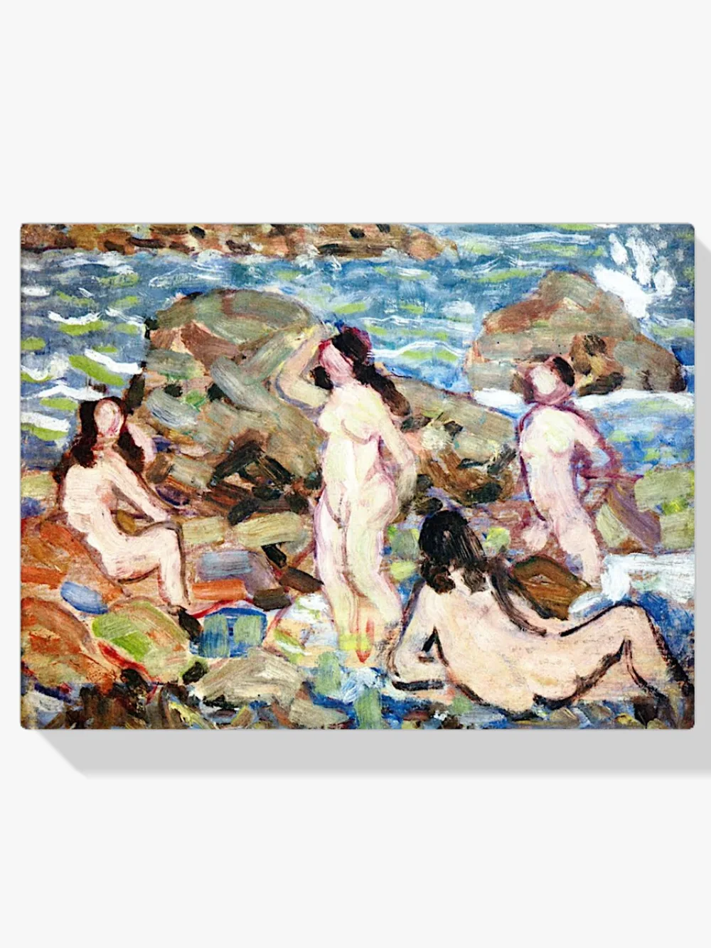 Pintar por números Cuatro desnudos en la orilla del mar