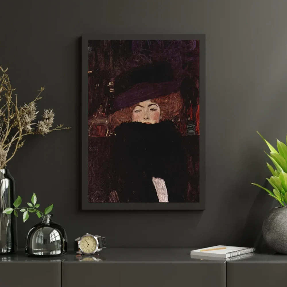 Pintar por números Dama con sombrero y boa de plumas – foto 3