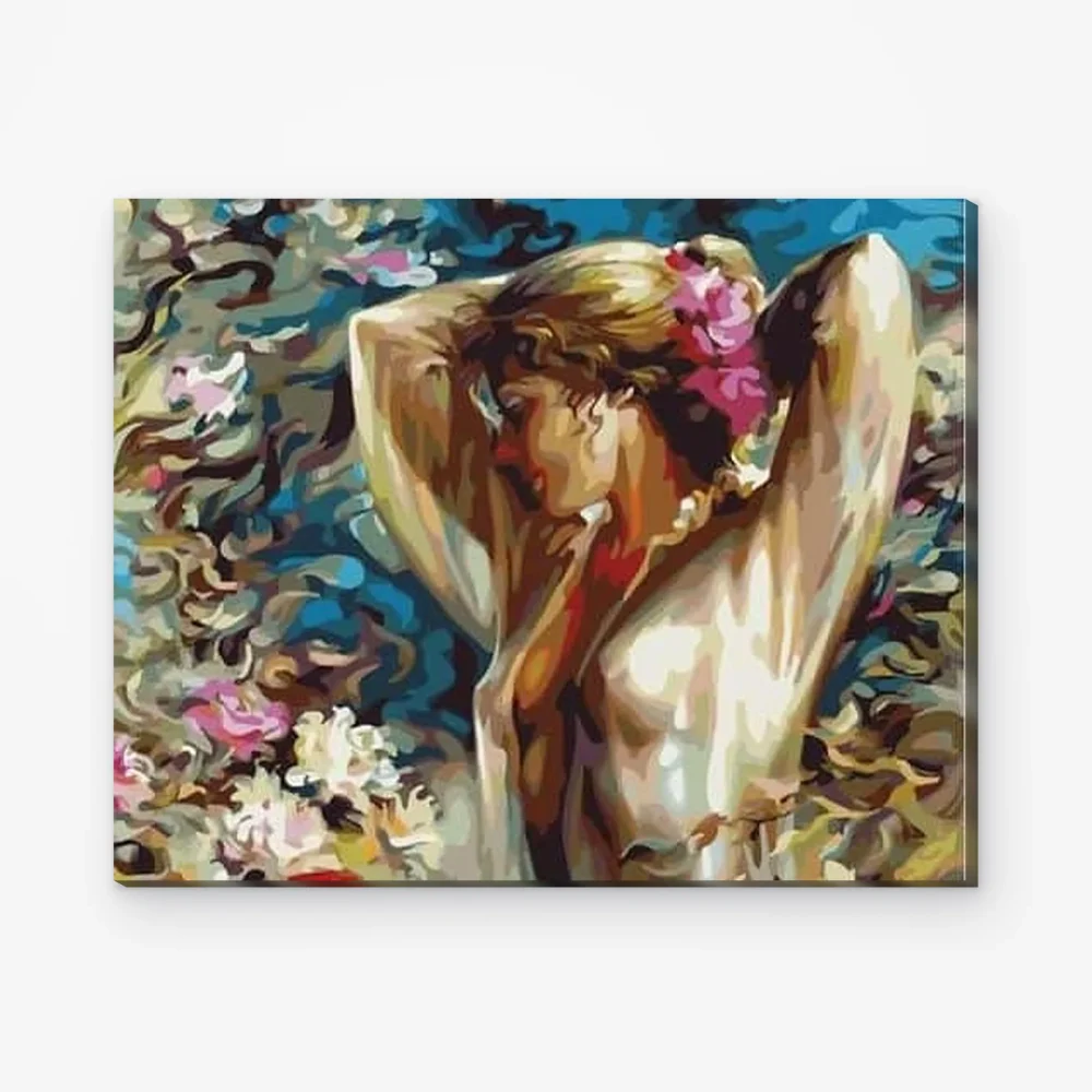 Pintar por Números - Dama erótica en un campo de flores