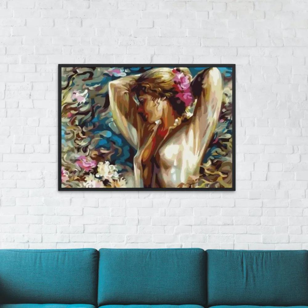 Pintar por números Dama erótica en un campo de flores – foto 2