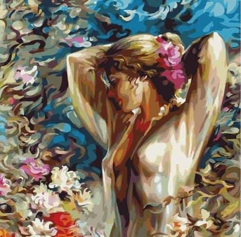 Pintar por números Dama erótica en un campo de flores – foto 3