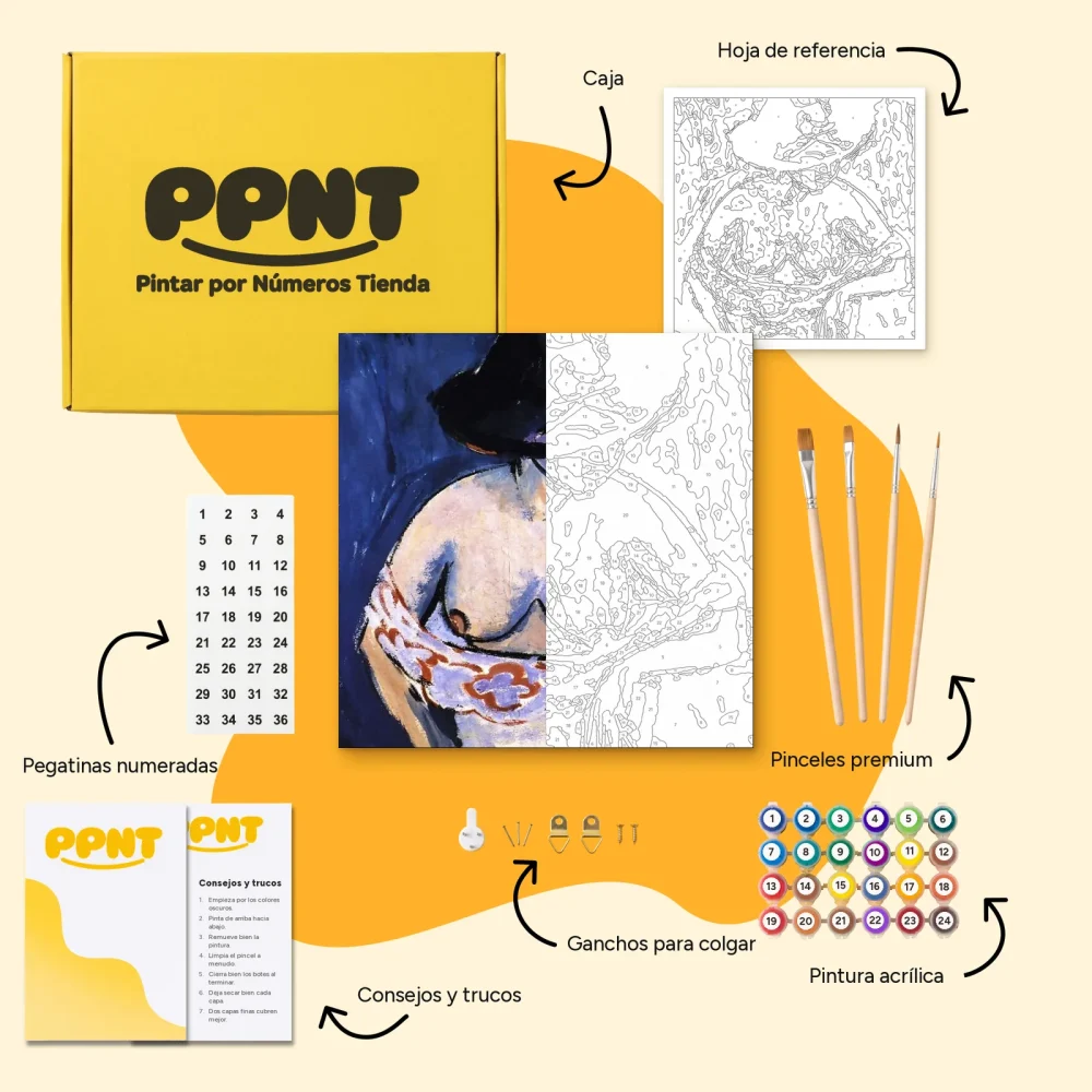 Pintar por Números - Desnudo femenino con sombrero