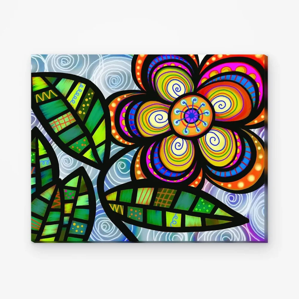 Pintar por Números - Dibujo abstracto de flores