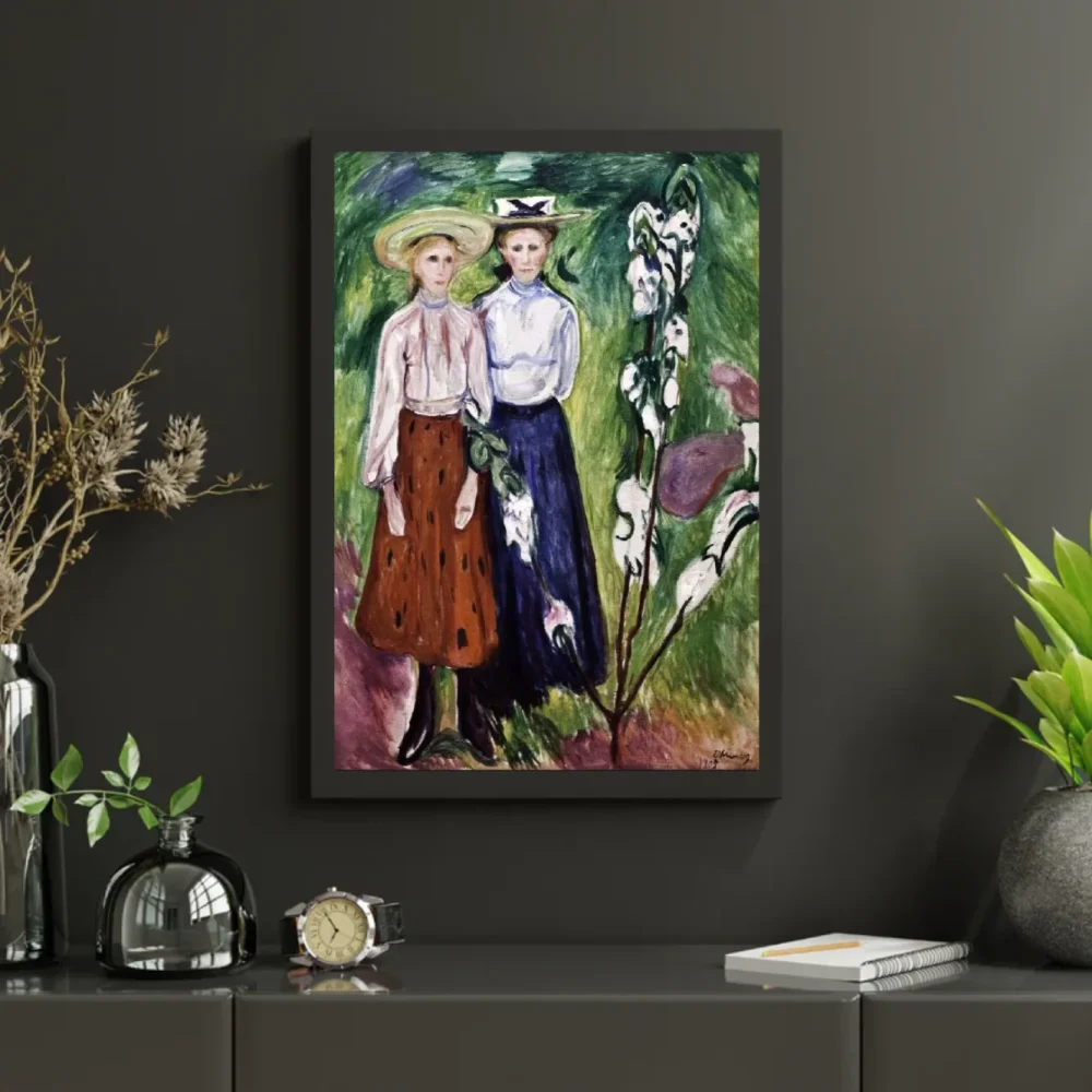 Pintar por números Dos chicas bajo un manzano en flor – foto 3