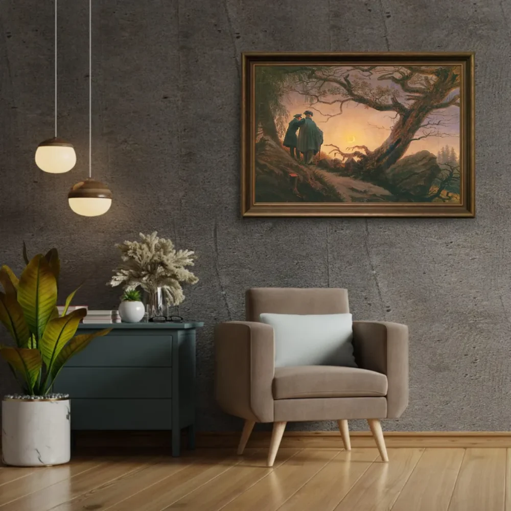 Pintar por números Dos hombres contemplando la luna 2 – foto 2