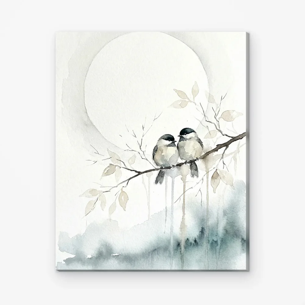Pintar por Números - Dos pájaros bajo la luna
