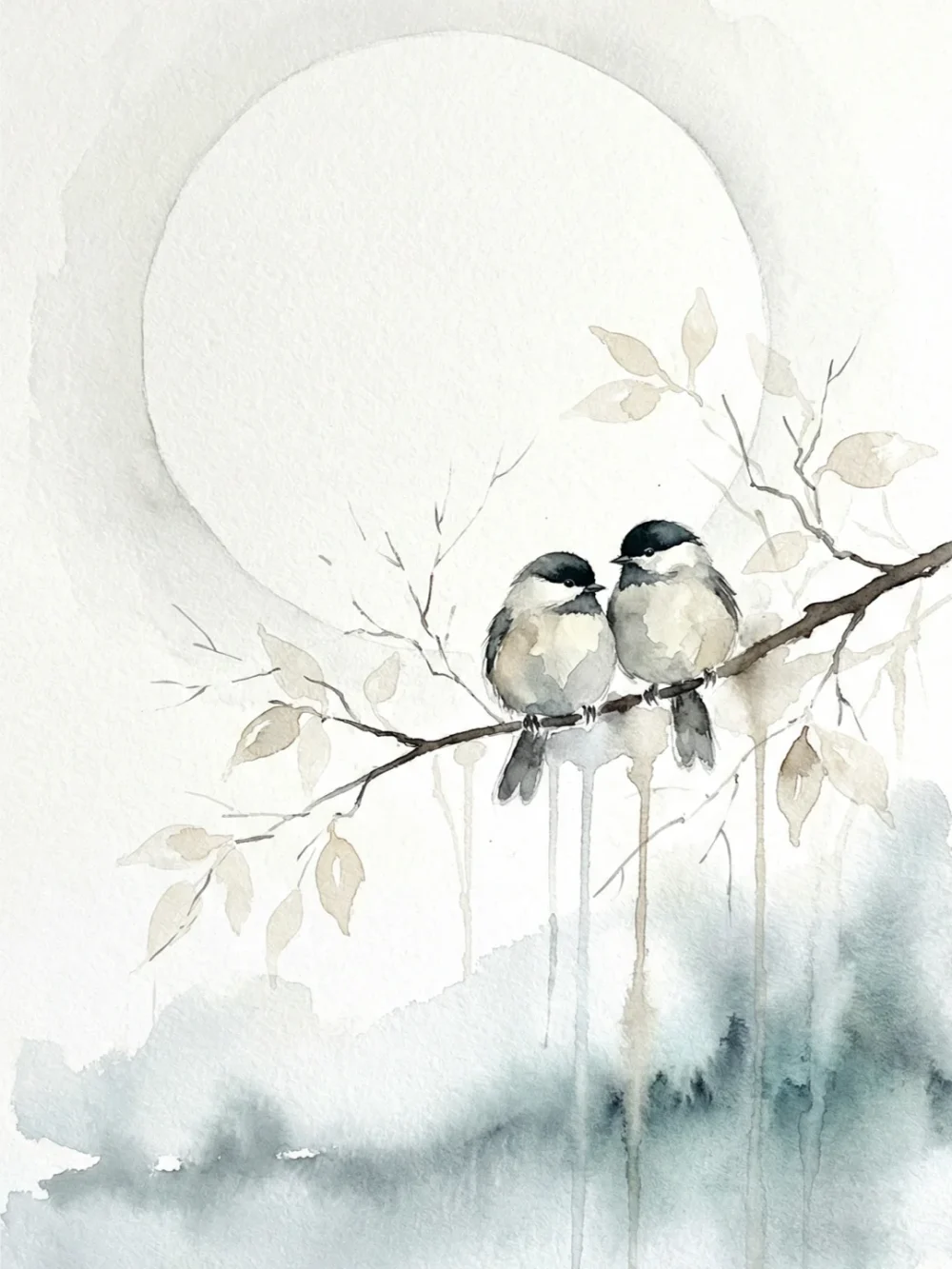 Pintar por números Dos pájaros bajo la luna – foto 2