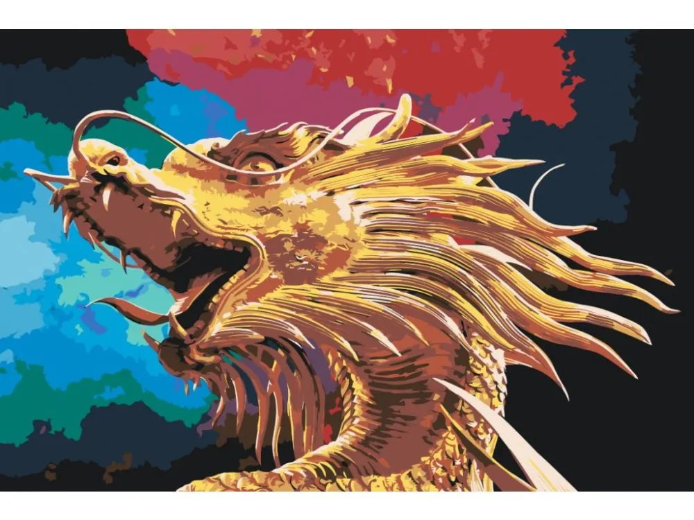 Pintar por números Dragón dorado – foto 2