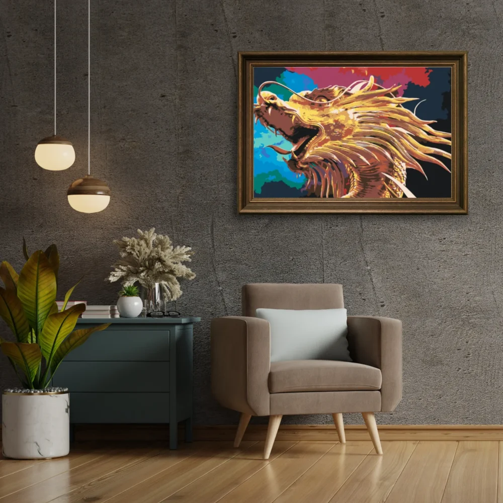 Pintar por números Dragón dorado – foto 3