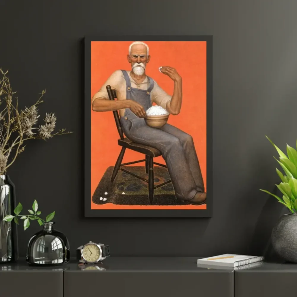 Pintar por números El abuelo comiendo palomitas – foto 2