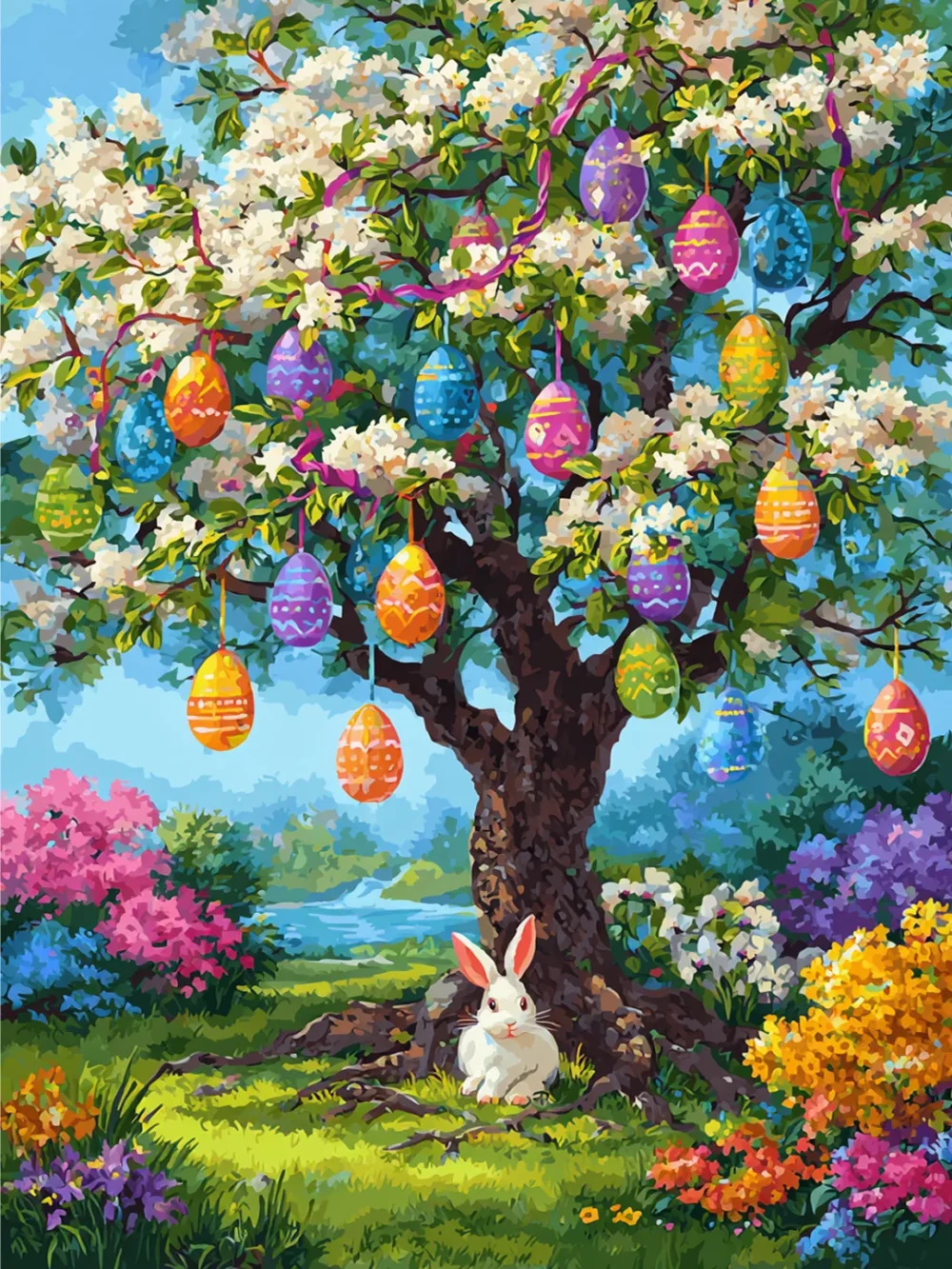Pintar por números El árbol de Pascua en primavera – foto 2