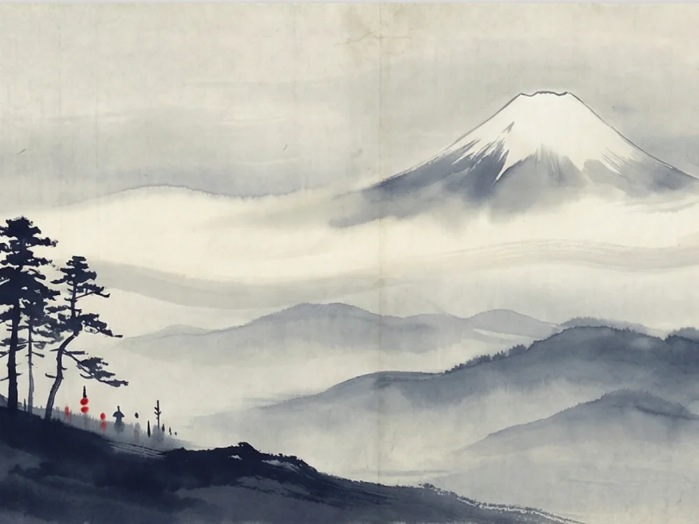 Pintar por números El Fuji sobre la niebla – foto 2
