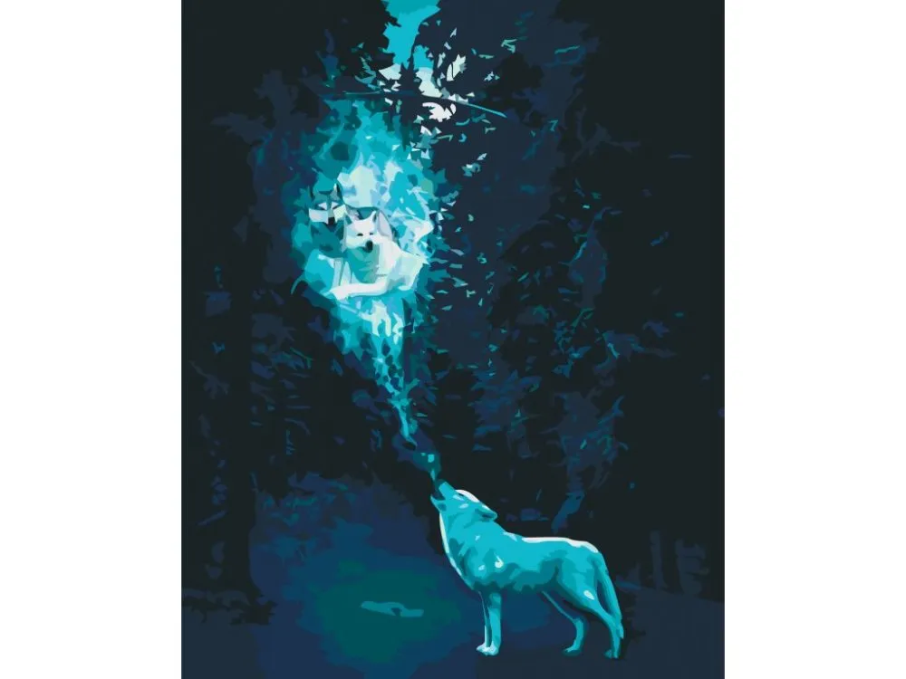 Pintar por números El lobo llama a la manada – foto 2