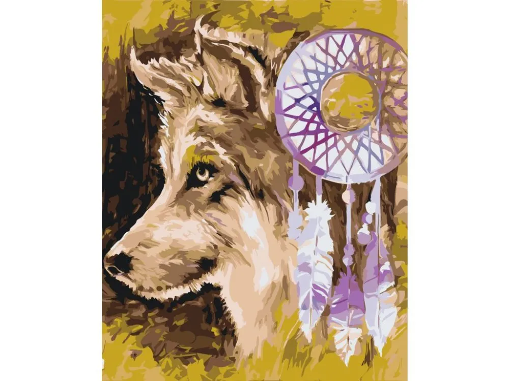 Pintar por números El lobo y el atrapasueños – foto 2