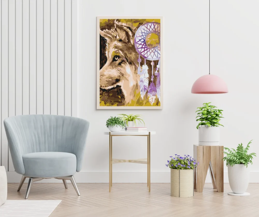 Pintar por números El lobo y el atrapasueños – foto 5