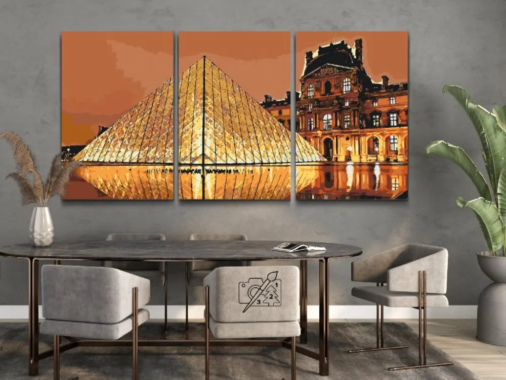 Pintar por números El Louvre (set de 3)