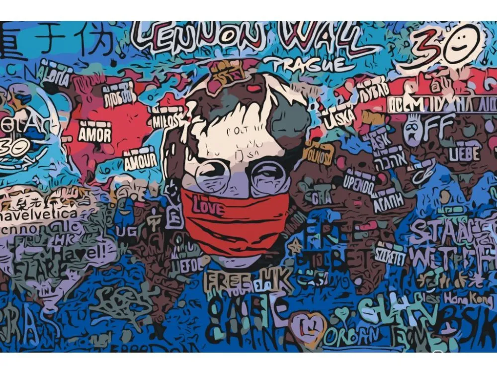 Pintar por números El muro de Lennon – foto 2