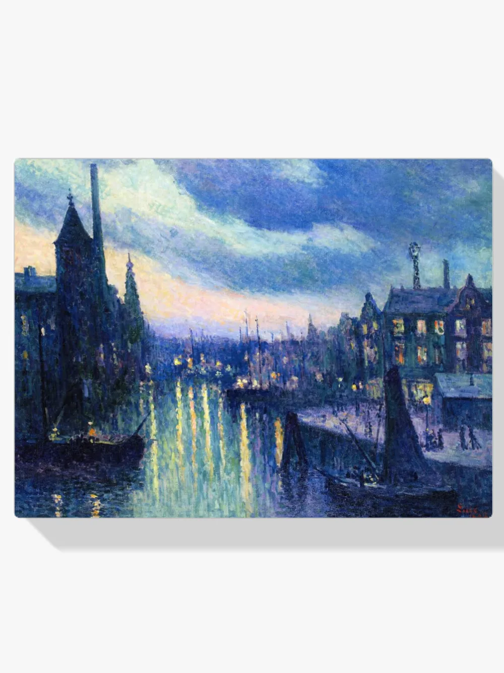 Pintar por números El puerto de Róterdam al anochecer